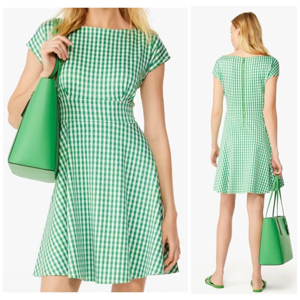 Kate Spade Jazzy Gingham Ponte Fiorella Dress Women's Size S NWT $249